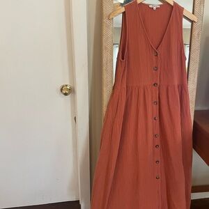 Madewell Lightspun orange dress. Size Medium
